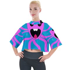 Bubble Octopus Copy Mock Neck T-shirt