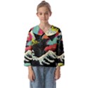 Retro Wave Kaiju Godzilla Japanese Pop Art Style Kids  Sailor Shirt View1