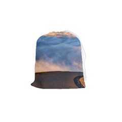 Landscape Sky Clouds Mountain Road Drawstring Pouch (small) by Sarkoni