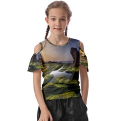 Coast Algae Sea Beach Shore Kids  Butterfly Cutout T-shirt