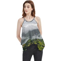 Residential Paddy Field Step Cloud Flowy Camisole Tank Top