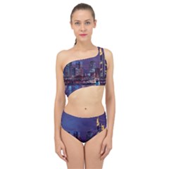 Frankfurt City Skyline Skyscraper Spliced Up Two Piece Swimsuit