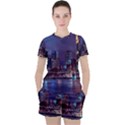 Frankfurt City Skyline Skyscraper Women s T-Shirt and Shorts Set View1