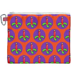 Christmas Candles Seamless Pattern Canvas Cosmetic Bag (xxxl) by Amaryn4rt
