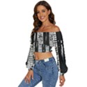 Whitney Museum Of American Art Long Sleeve Crinkled Weave Crop Top View2