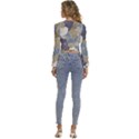 Ackground Leaves Desktop Long Sleeve V-Neck Top View4