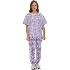 Maze Lost Confusing Puzzle Kids  T-shirt And Pants Sports Set
