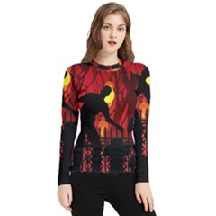 Horror Zombie Ghosts Creepy Women s Long Sleeve Rash Guard