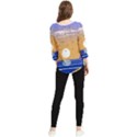 Vector Graphic Clipart Mountains Chiffon Quarter Sleeve Blouse View2