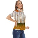 Birch Trees Fall Autumn Leaves Women s Short Sleeve Double Pocket Shirt View2