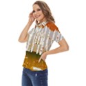 Birch Trees Fall Autumn Leaves Women s Short Sleeve Double Pocket Shirt View3