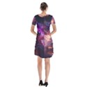 Cloud Heaven Storm Chaos Purple Short Sleeve V-neck Flare Dress View2