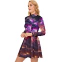 Cloud Heaven Storm Chaos Purple Long Sleeve Velour Longline Dress View2