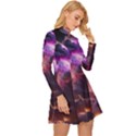Cloud Heaven Storm Chaos Purple Long Sleeve Velour Longline Dress View3