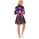 Cloud Heaven Storm Chaos Purple Long Sleeve Velour Longline Dress View4