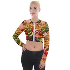 Fruit Snack Diet Bio Food Healthy Long Sleeve Cropped Velvet Jacket