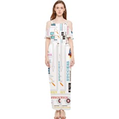 Illustrations Startup Business Organization Draped Sleeveless Chiffon Jumpsuit