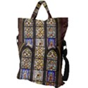 Stained Glass Window Old Antique Fold Over Handle Tote Bag View2