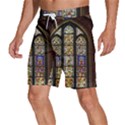 Stained Glass Window Old Antique Men s Beach Shorts View2