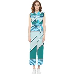 Logo Concept Banner Header Idea Women s Frill Top Chiffon Jumpsuit
