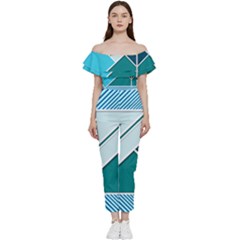 Logo Concept Banner Header Idea Bardot Ruffle Jumpsuit