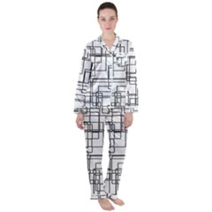 Structure Pattern Network Women s Long Sleeve Satin Pajamas Set	