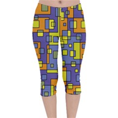 Square Background Background Texture Velvet Capri Leggings 