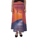 Architecture Art Bright Color Flared Maxi Skirt View1