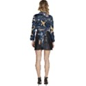 Space Theme Art Pattern Design Wallpaper Long Sleeve Tie Back Satin Wrap Top View4