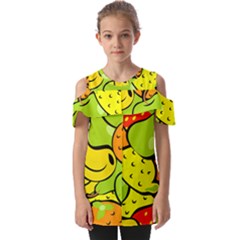 Fruit Food Wallpaper Fold Over Open Sleeve Top