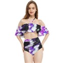 Abstract Canvas Acrylic Digital Design Halter Flowy Bikini Set  View1