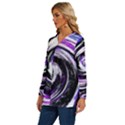 Canvas Acrylic Digital Design Long Sleeve Drawstring Hooded Top View2