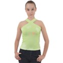 Aniseed Green Vintage Background Cross Neck Velour Top View1