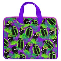 Blue Violet Rick Morty Purple Frizzle 13  Double Pocket Laptop Bag