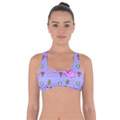 Flower Pink Pig Piggy Seamless Got No Strings Sports Bra