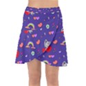 Rabbit Hearts Texture Seamless Pattern Wrap Front Skirt View1