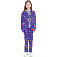 Rabbit Hearts Texture Seamless Pattern Kids  Tracksuit