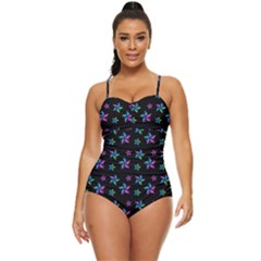 Stars Pattern Art Design Wallpaper Retro Full Coverage Swimsuit