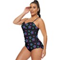 Stars Pattern Art Design Wallpaper Retro Full Coverage Swimsuit View2