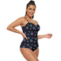 Stars Pattern Art Design Wallpaper Retro Full Coverage Swimsuit View3