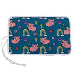 Flowers Pink Pig Piggy Seamless Pen Storage Case (s) by Ravend