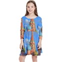 Architecture Building Cathedral Church Kids  Quarter Sleeve Skater Dress View1