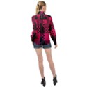 Cube Square Block Shape Creative High Neck Long Sleeve Chiffon Top View2