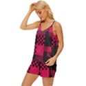 Cube Square Block Shape Creative V-Neck Satin Pajamas Set View2