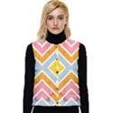 Line Pattern Cross Print Repeat Women s Button Up Puffer Vest View1