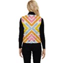 Line Pattern Cross Print Repeat Women s Button Up Puffer Vest View2