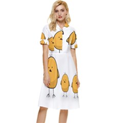 Chick Easter Cute Fun Spring Button Top Knee Length Dress