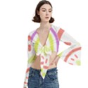 Rainbow Boho Colors Pastel Heart Trumpet Sleeve Cropped Top View3