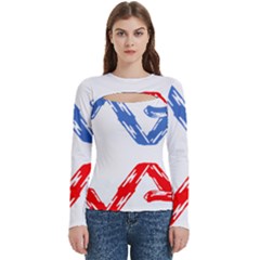 Arrow Up Down Women s Cut Out Long Sleeve T-shirt