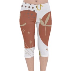 Abstract Pattern Art Drawing Velvet Capri Leggings 